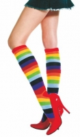 Bas aux genoux ligné arc-en-ciel