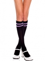 Bas de genou à bords rayés