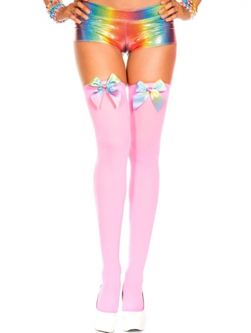 Bas avec boucle  satin arc-en ciel